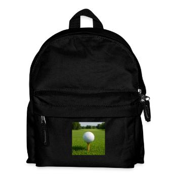 Sport - Golf, Golfball auf dem Abschlag - Kinder Rucksack - Schwarz - Vorne