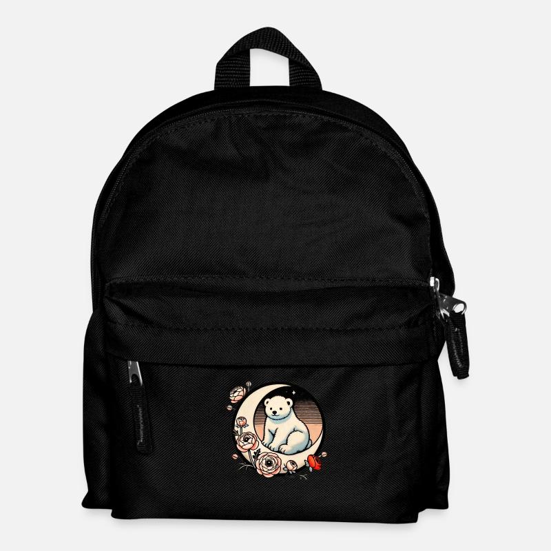 Eisbär Mond - Kinder Rucksack - Schwarz