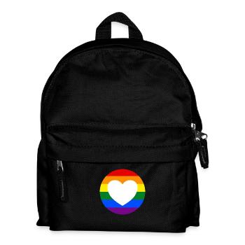 LGBTQ rainbow heart - Kids' Backpack - black - Front
