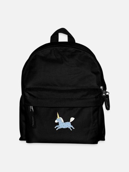 licorne mignonne en bleu - Sac à dos Enfant - noir