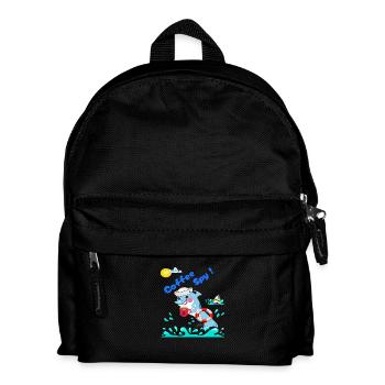 Coffee Spy Secret Sticker With Сyber- Marine Vibe - Kids' Backpack - black - Front