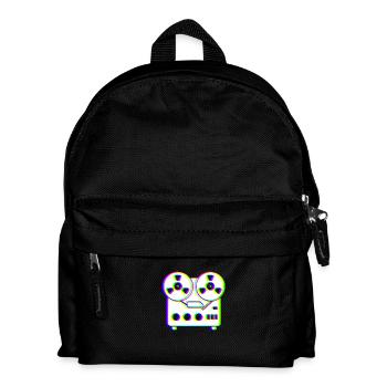 EDM Trikolor - Tonbandgerät - Glitch - Rave-Stil - Kinder Rucksack - Schwarz - Vorne