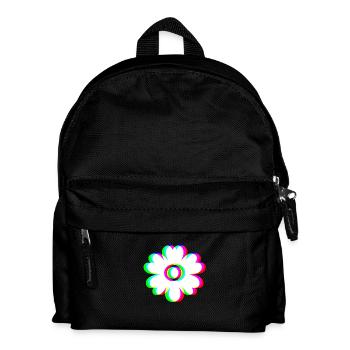 EDM Trikolor - Blüten - Glitch - Rave Stil - Kinder Rucksack - Schwarz - Vorne