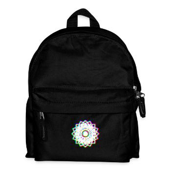 EDM Trikolor - Geometrical Mandala 2 - Glitch - Kinder Rucksack - Schwarz - Vorne