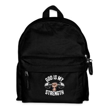 Gott ist meine Stärke! Gläubiger Christ Jesus - Kinder Rucksack - Schwarz - Vorne