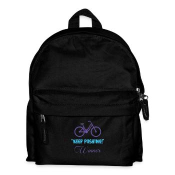 Keep Pushing – Symbolic Bike-Inspired Design - Kids' Backpack - black - Front