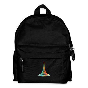 Eiffel Tower Paris Watercolor Painting - Kids' Backpack - black - Front