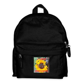 Funny summer flower photo with love - Kids' Backpack - black - Front