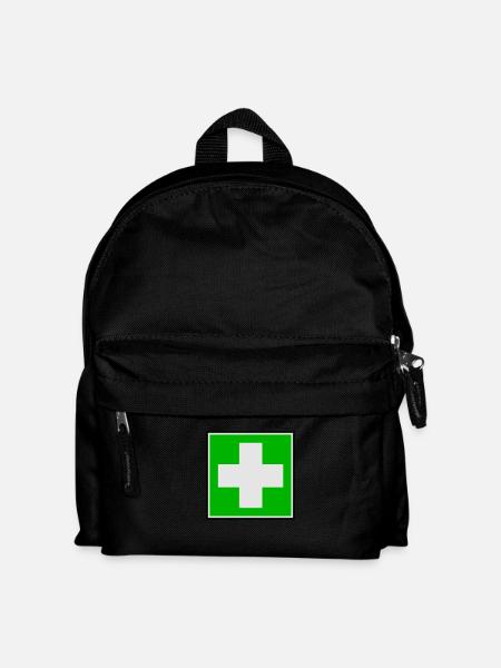 Erste-Hilfe-Kreuz - Kinder Rucksack - Schwarz