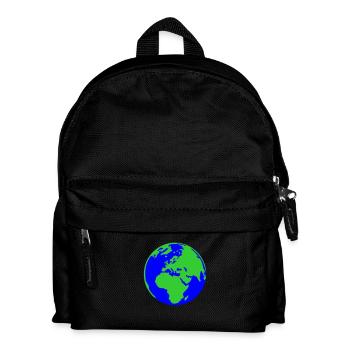 earth 2col - Kinder Rucksack - Schwarz - Vorne