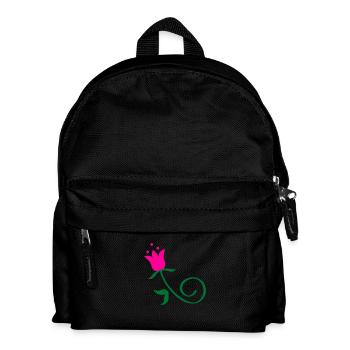 Bluetenornament / floral ornament (2c) - Kids' Backpack - black - Front