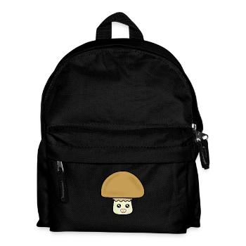Mushroom mushroom cute with face - Kids' Backpack - black - Front