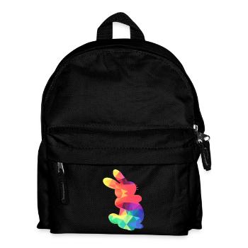 Buntes Häschen - Kinder Rucksack - Schwarz - Vorne