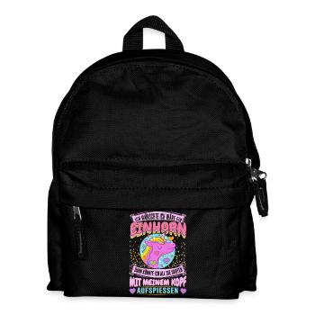 Einhorn - Idioten aufspiessen - Kinder Rucksack - Schwarz - Vorne