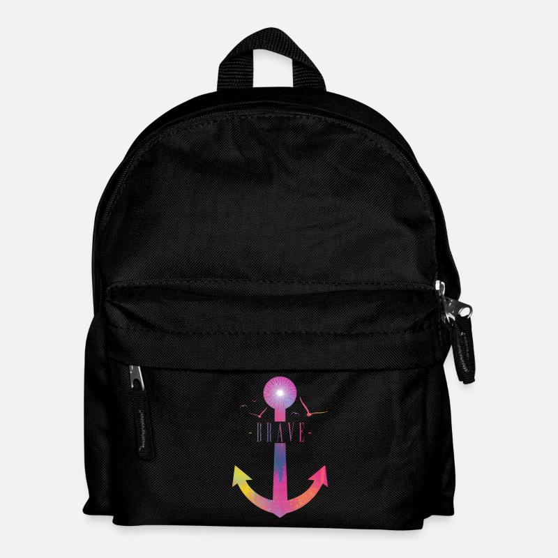 Brave - Colorful Anchor - Kinder Rucksack - Schwarz