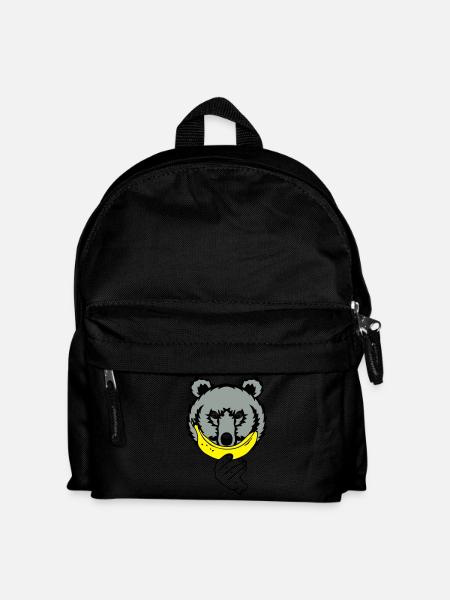 Teddybärlächeln Banane Smiley-Gesicht, weil - Kinder Rucksack - Schwarz