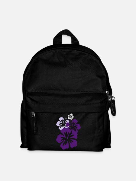 hibiskus violett - Kinder Rucksack - Schwarz