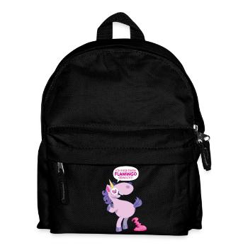 Einhorn Flamingo gemacht - Kinder Rucksack - Schwarz - Vorne