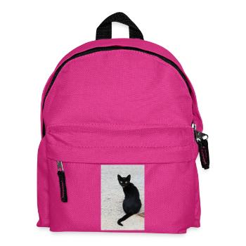 Katze schwarz - Kinder Rucksack - Fuchsia - Vorne