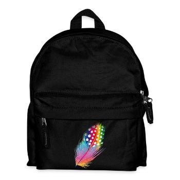 plume de pintade dessinée et colorée - Sac à dos Enfant - noir - Devant