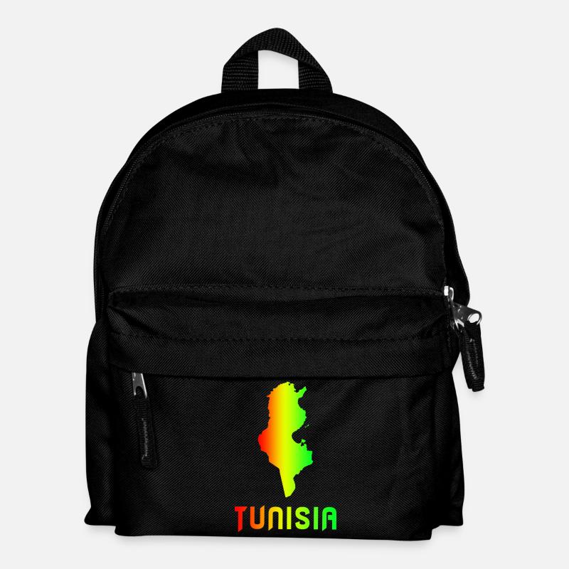 Tunesien Regenbogen Landkarten Design / Geschenk - Kinder Rucksack - Schwarz