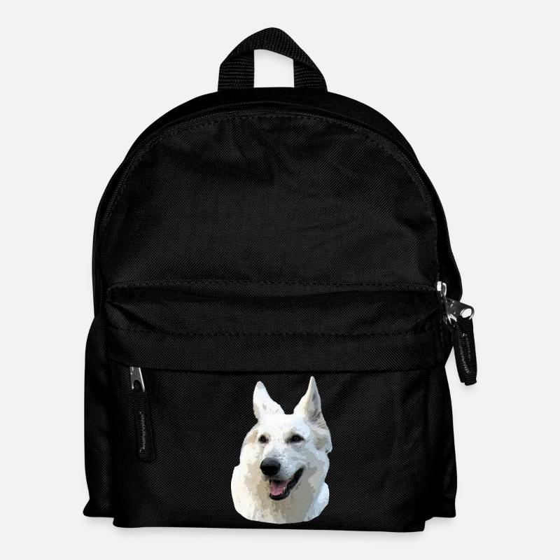 Weißer Schäferhund - Kinder Rucksack - Schwarz