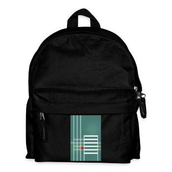 graphic line pattern in Bauhaus style - Kids' Backpack - black - Front