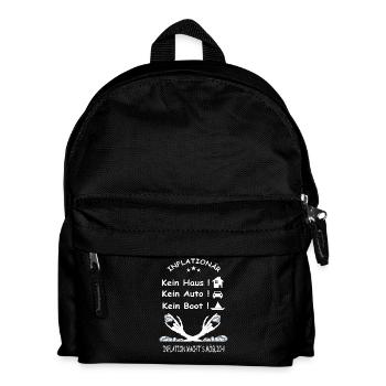 INFLATIONÄR Kein Haus, Kein Auto, Kein Boot - Kinder Rucksack - Schwarz - Vorne