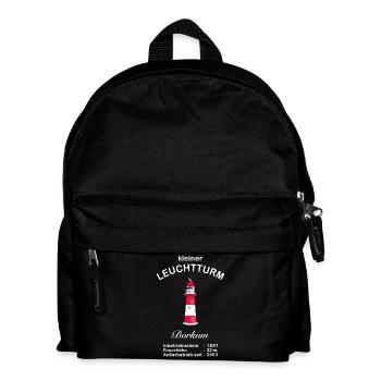 Insel Borkum, Wahrzeichen Kleiner Leuchtturm - Kinder Rucksack - Schwarz - Vorne