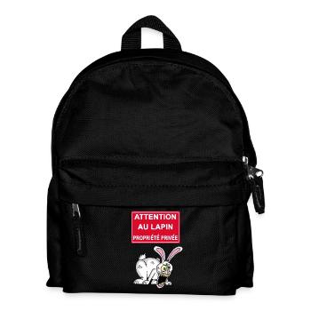 Attention au lapin blanc - Sac à dos Enfant - noir - Devant
