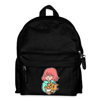 Katze Manga Anime Japanisch Zeichentrick Geek - Kinder Rucksack - Schwarz - Vorne