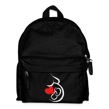 Schwanger Baby Herz Babybauch Schwangerschaft - Kinder Rucksack - Schwarz - Vorne