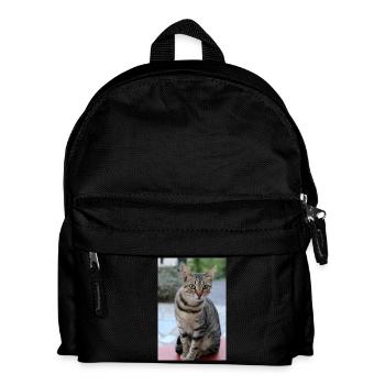 Katze Kätzchen Poster Katzenposter - Kinder Rucksack - Schwarz - Vorne