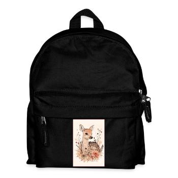 Reh - Kinder Rucksack - Schwarz - Vorne