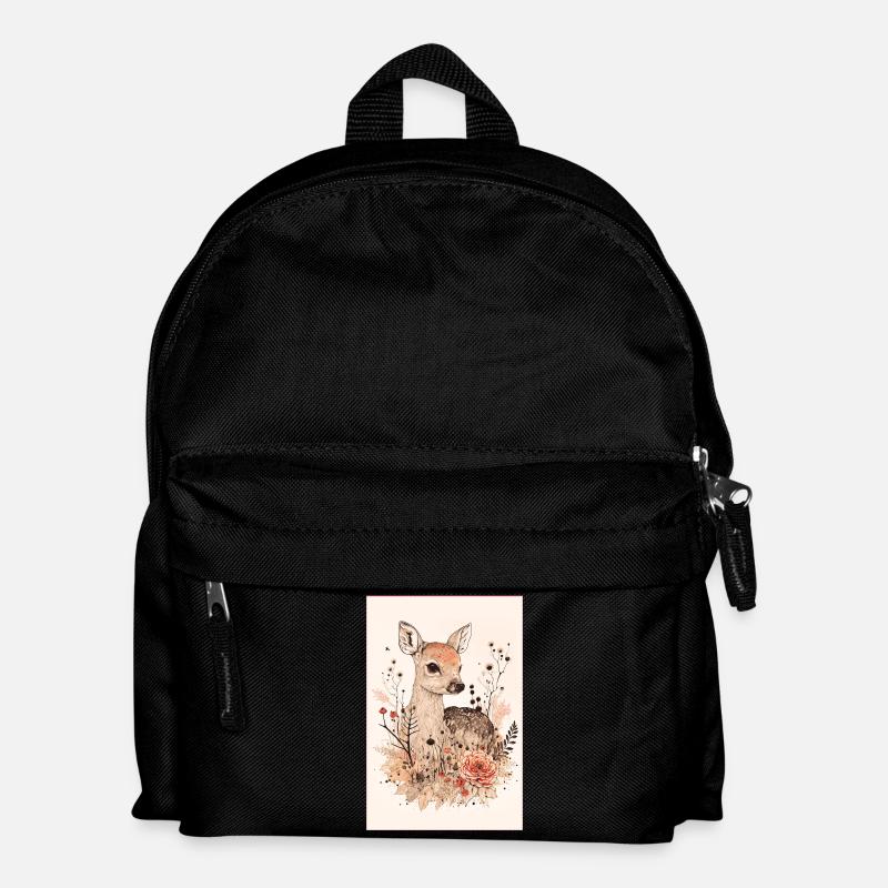 Reh - Kinder Rucksack - Schwarz