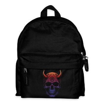 Totenkopf mit Hörnern - Kinder Rucksack - Schwarz - Vorne