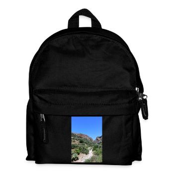 Berg Berge Berglandschaft Poster - Kinder Rucksack - Schwarz - Vorne