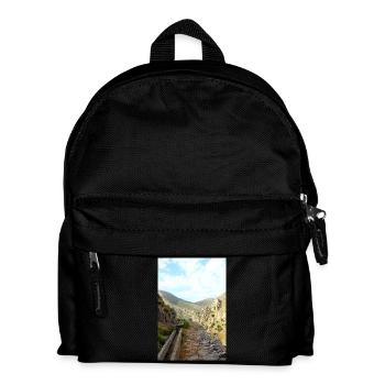 Montagnes de montagne Paysage de montagne Poster - Sac à dos Enfant - noir - Devant