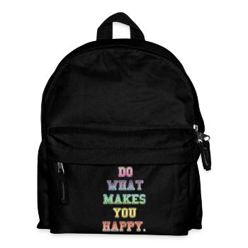 Inspirierende farbenfrohe Glücksbotschaft - Kinder Rucksack - Schwarz - Vorne