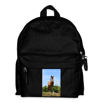 horse - Kids' Backpack - black - Front
