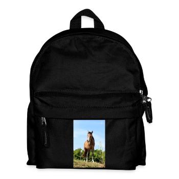 horse - Kids' Backpack - black - Front