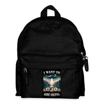 ICH MÖCHTE GRAVEL FAHREN - ufo Gravelbike - Kinder Rucksack - Schwarz - Vorne
