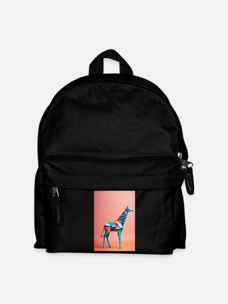 Origami Giraffe - Kids' Backpack - black