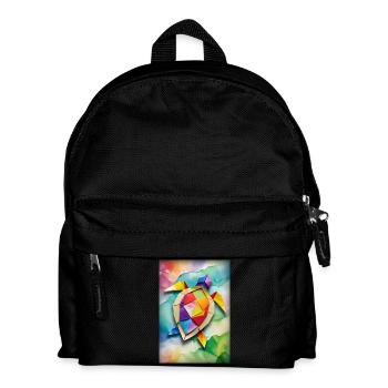 Baby Origami Schildkröte - Kinder Rucksack - Schwarz - Vorne