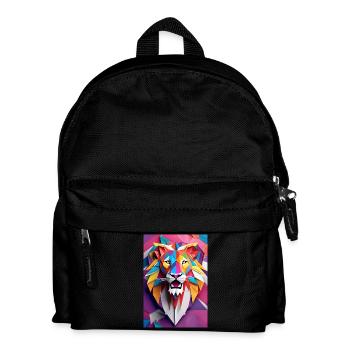 Monarque du coucher du soleil : Majesté de lion sculpté - Sac à dos Enfant - noir - Devant