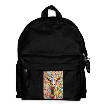 Rainbow Giraffe - Kids' Backpack - black - Front