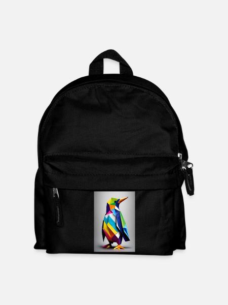 Origami-Pinguin - Kinder Rucksack - Schwarz