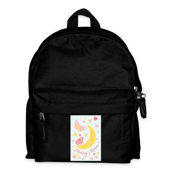 Lune de miel lune de miel fleurs papillons affiche bleu - Sac à dos Enfant - noir - Devant