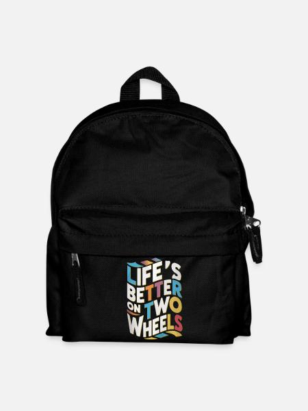 Life's better on two wheels schriftmosaik - Kinder Rucksack - Schwarz