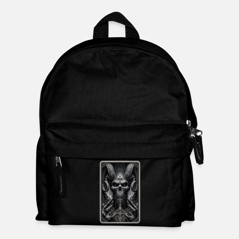 Dämon mit Hörnern und Pentagramm - Kinder Rucksack - Schwarz